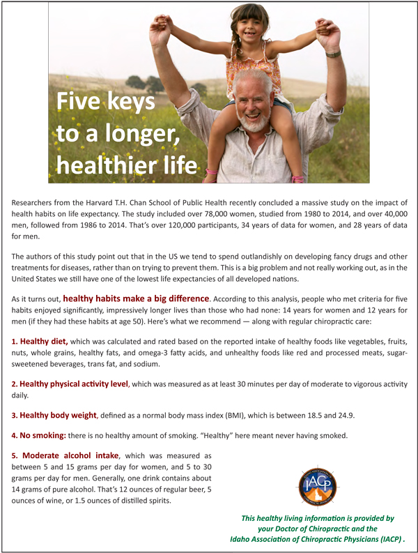 Five keys to a longer, healthier life