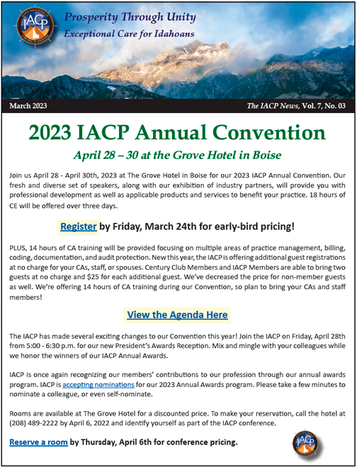 IACP News March 2023 cover Image