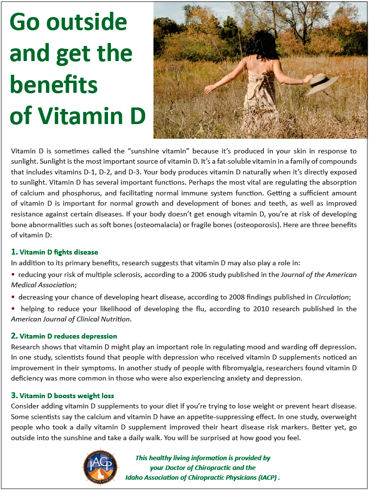 Go outside and get the benefits of Vitamin D