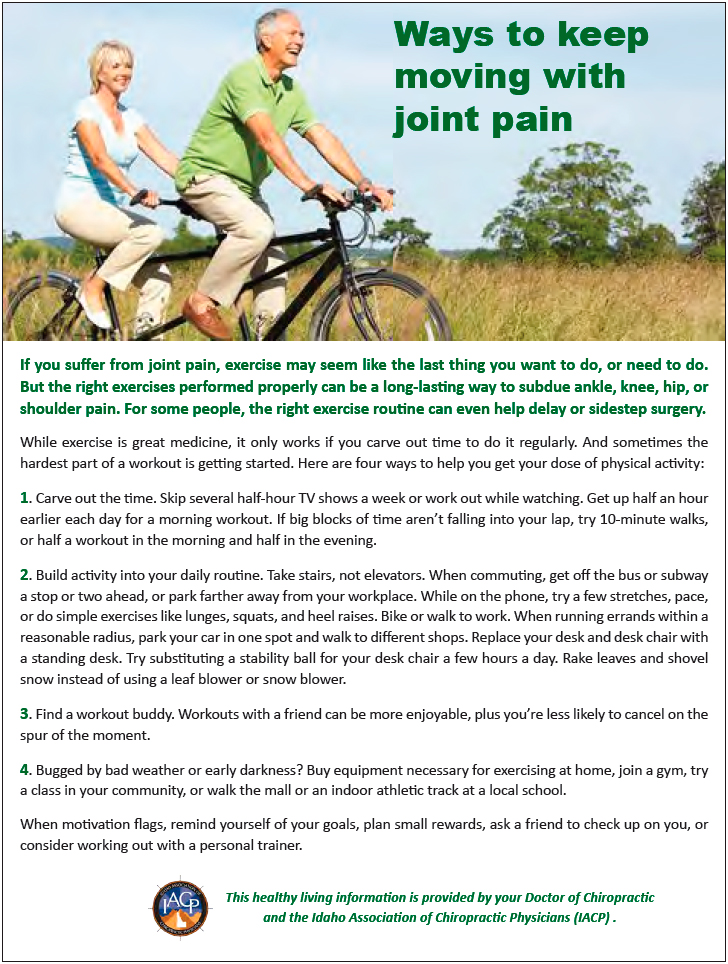 Ways to keep moving with joint pain